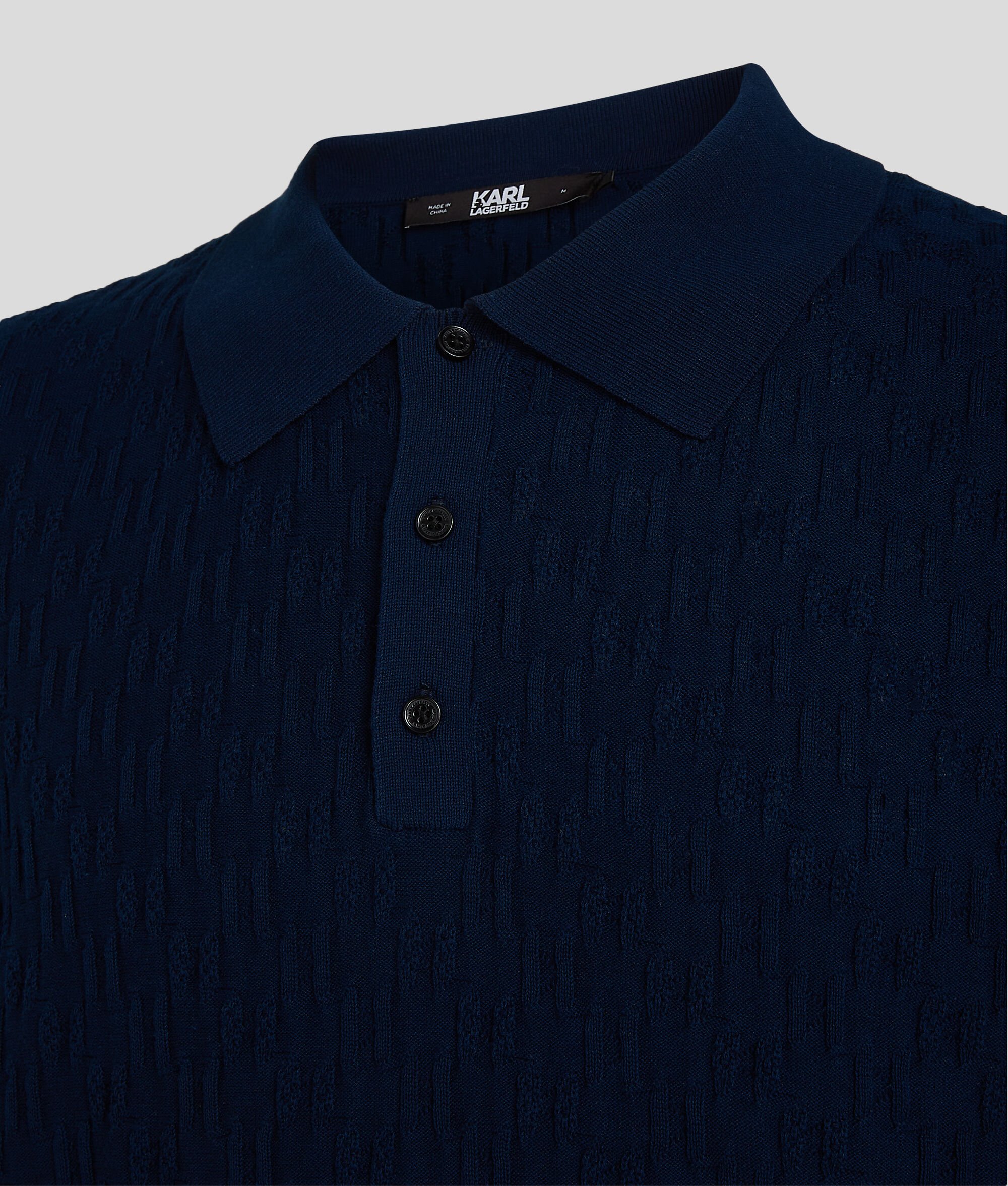 (image for) Time-Tested KL Monogram Knitted Polo Shirt